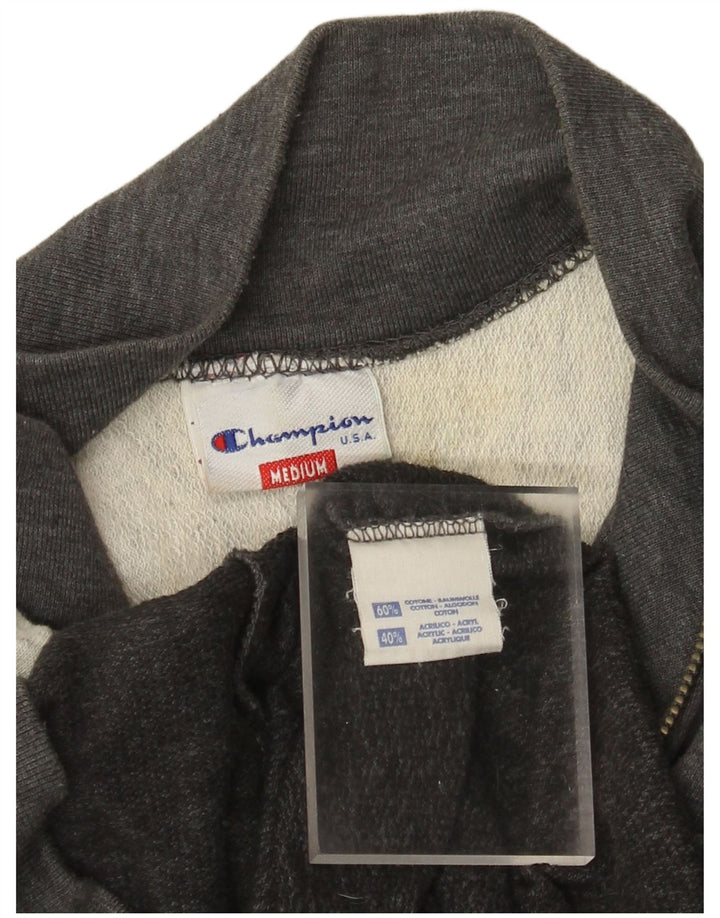 Jaqueta masculina Champion dos EUA com top de treino cinza médio algodão colorblock