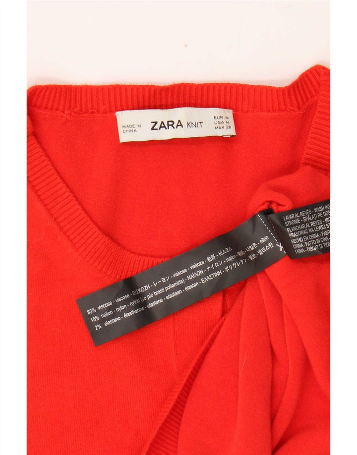 Suéter cardigã feminino Zara Reino Unido 12 viscose vermelha média