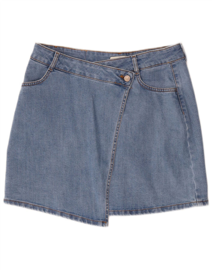 Saia jeans feminina Carrera médio W30 algodão azul