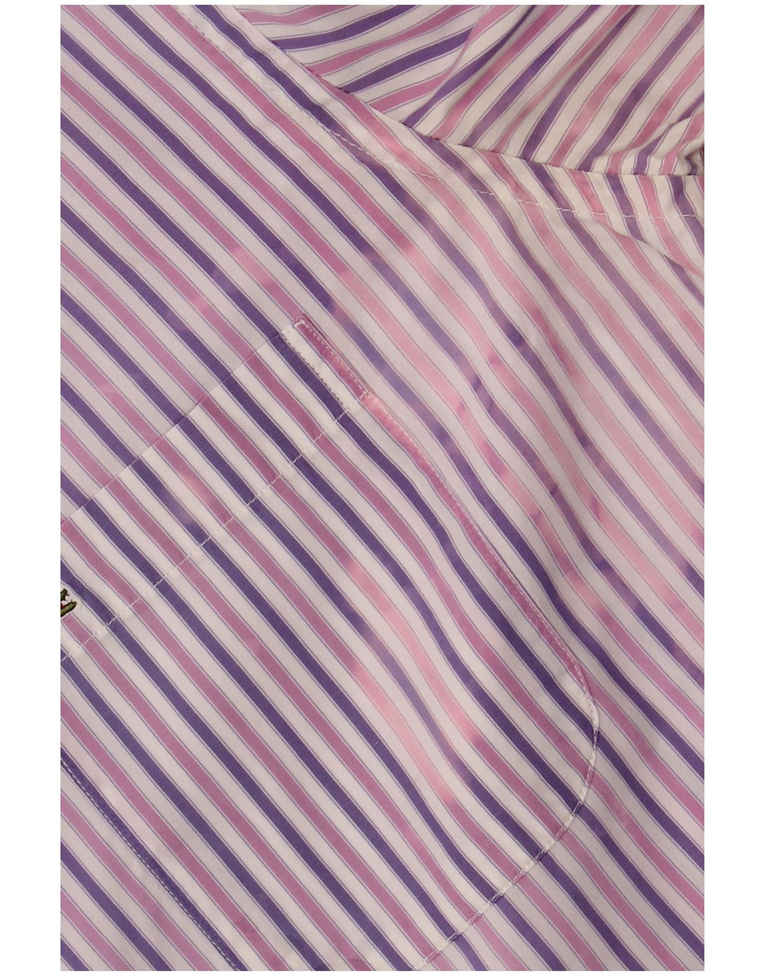 Camisa masculina LACOSTE tamanho 39 algodão listrado roxo médio