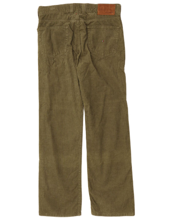 Calça masculina reta de veludo Tommy Hilfiger W34 L32 algodão verde