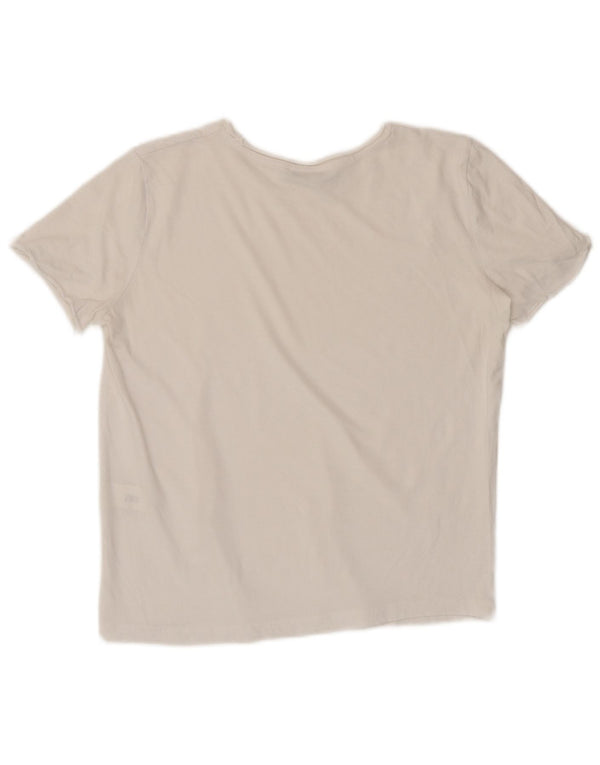 Zara Womens Crop T-Shirt Top UK 10 Pequeno Algodão Branco