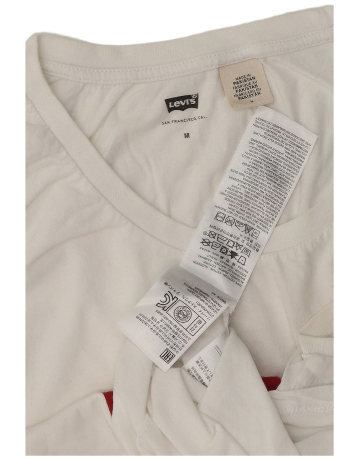Colete gráfico feminino LEVI'S UK 14 algodão branco médio