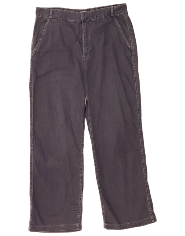 Calça Chino Reta Feminina Zara EU 42 Grande W32 L29 Azul Marinho