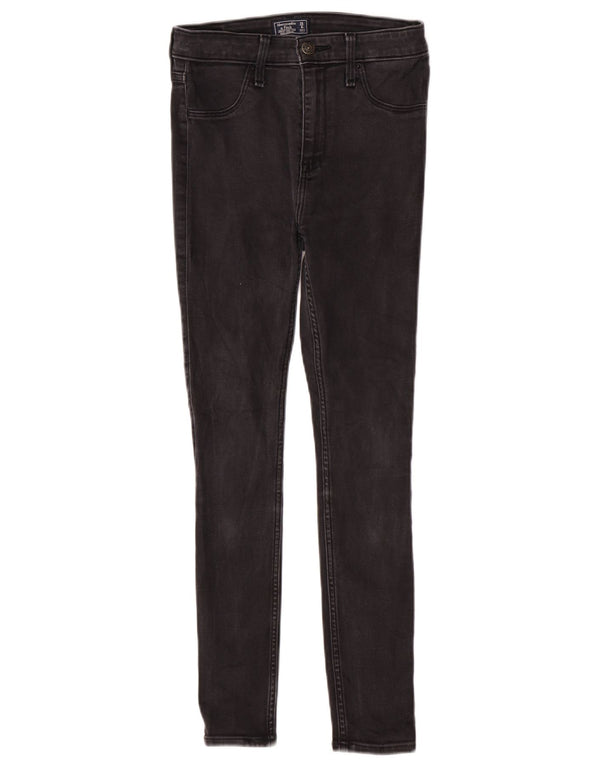 Abercrombie & Fitch Calça jeans feminina cintura alta EUA 0 XS W25 L26 cinza