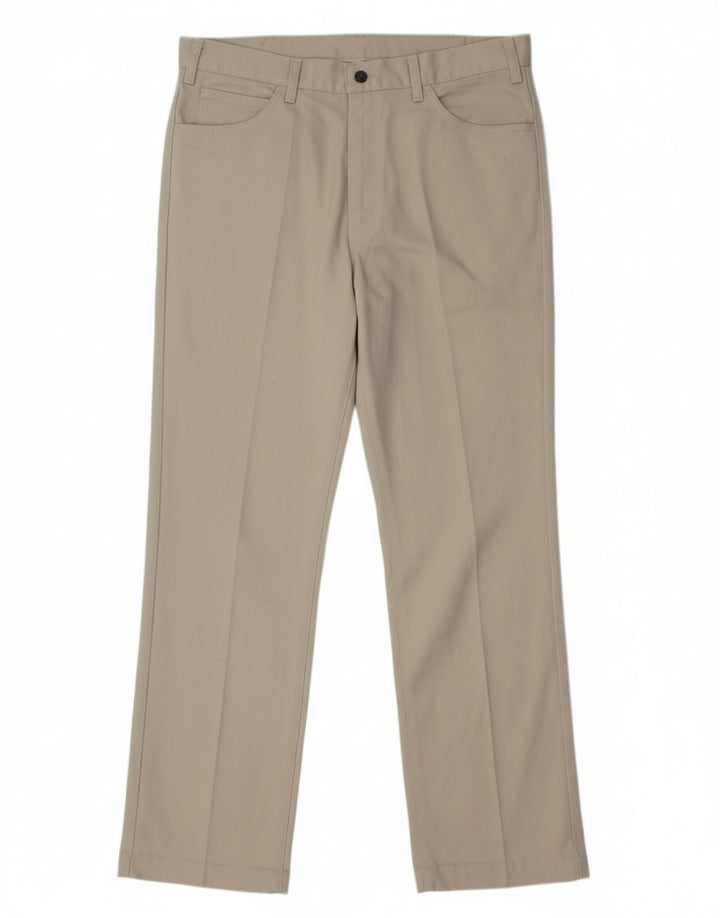 Calça casual reta masculina LEVI'S Sta-Prest W34 L31 algodão bege