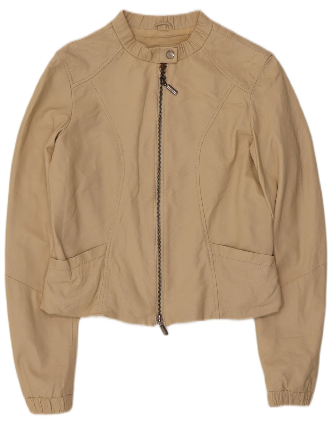 Jaqueta de couro feminina CONBIPEL IT 42 couro bege médio