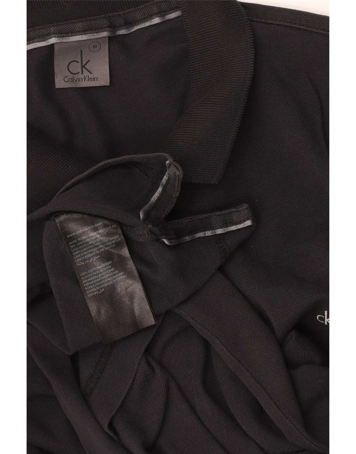 Camisa polo masculina CALVIN KLEIN de algodão preto médio