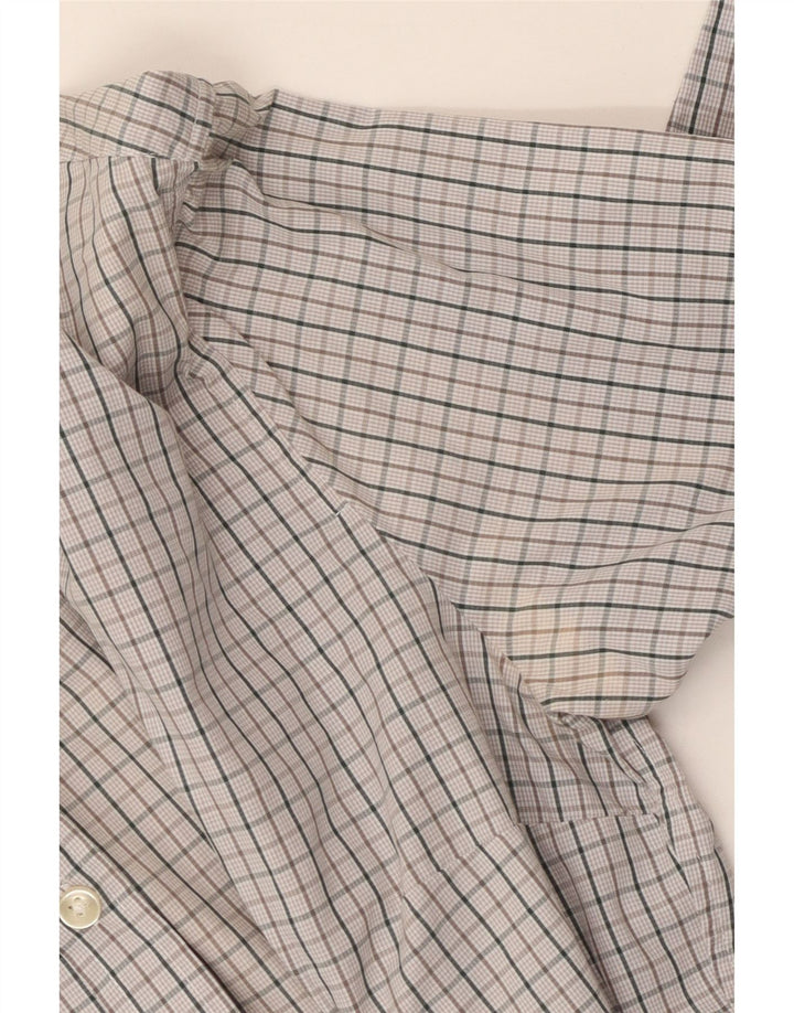 Camisa feminina Benetton UK 14 grande algodão cinza