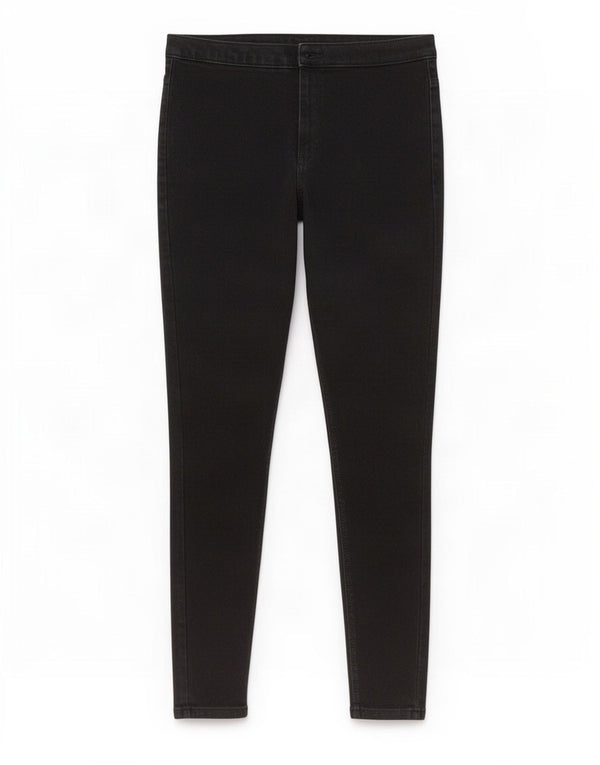 Calça jeans feminina Marks & Spencer super skinny UK 16 grande W30 L29 algodão preto