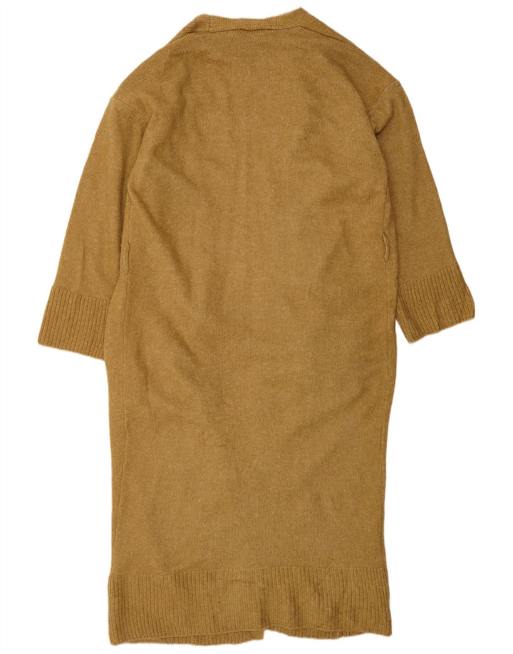 Topshop suéter feminino oversized longline aberto cardigan Reino Unido 10 pequeno marrom