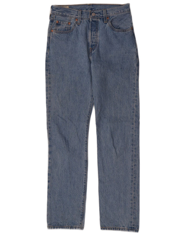 Calça jeans feminina Levi's 501 Straight W25 L30 azul algodão