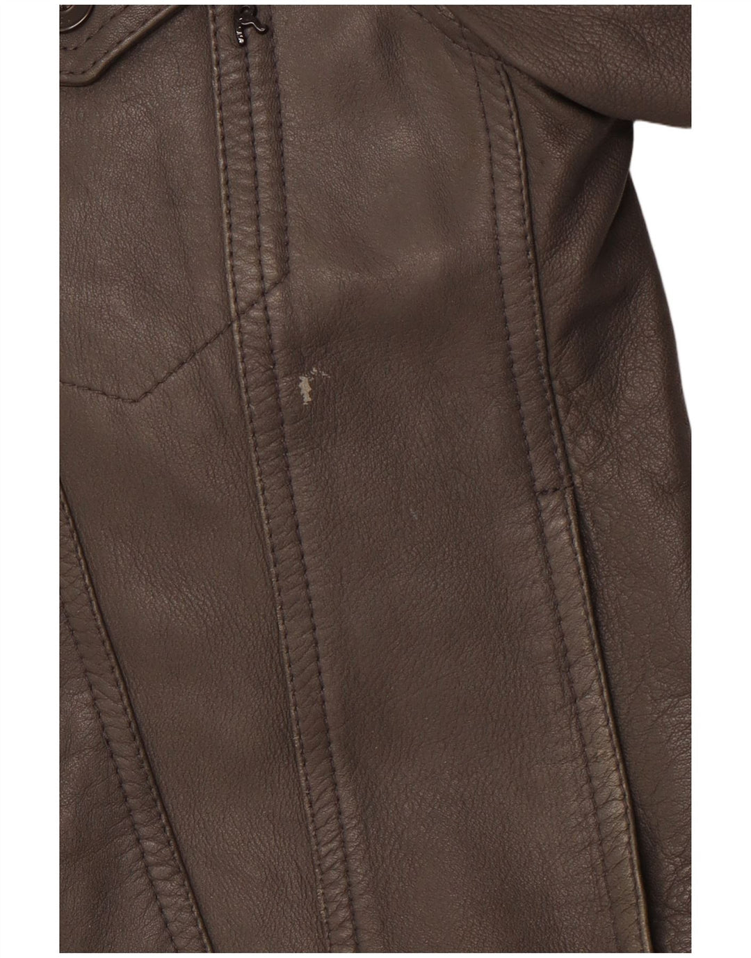 Jaqueta de couro feminina REPLAY UK 10 pequena couro cinza