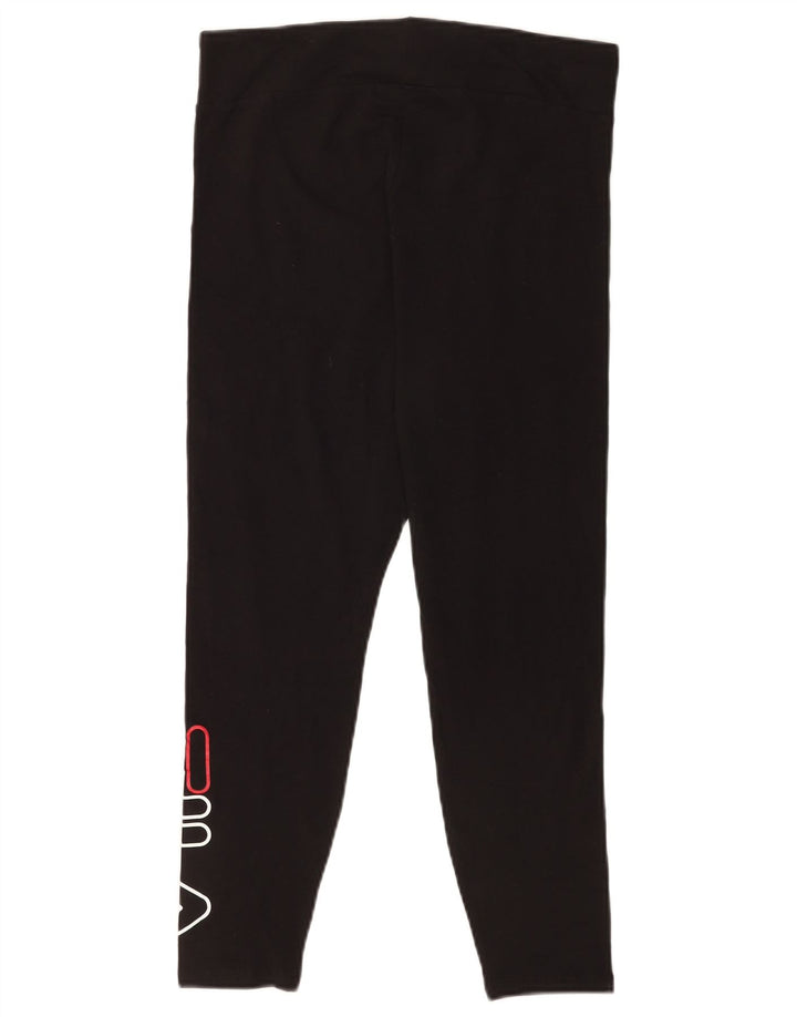 Fila Womens Graphic Crop Leggings Grande Algodão Preto