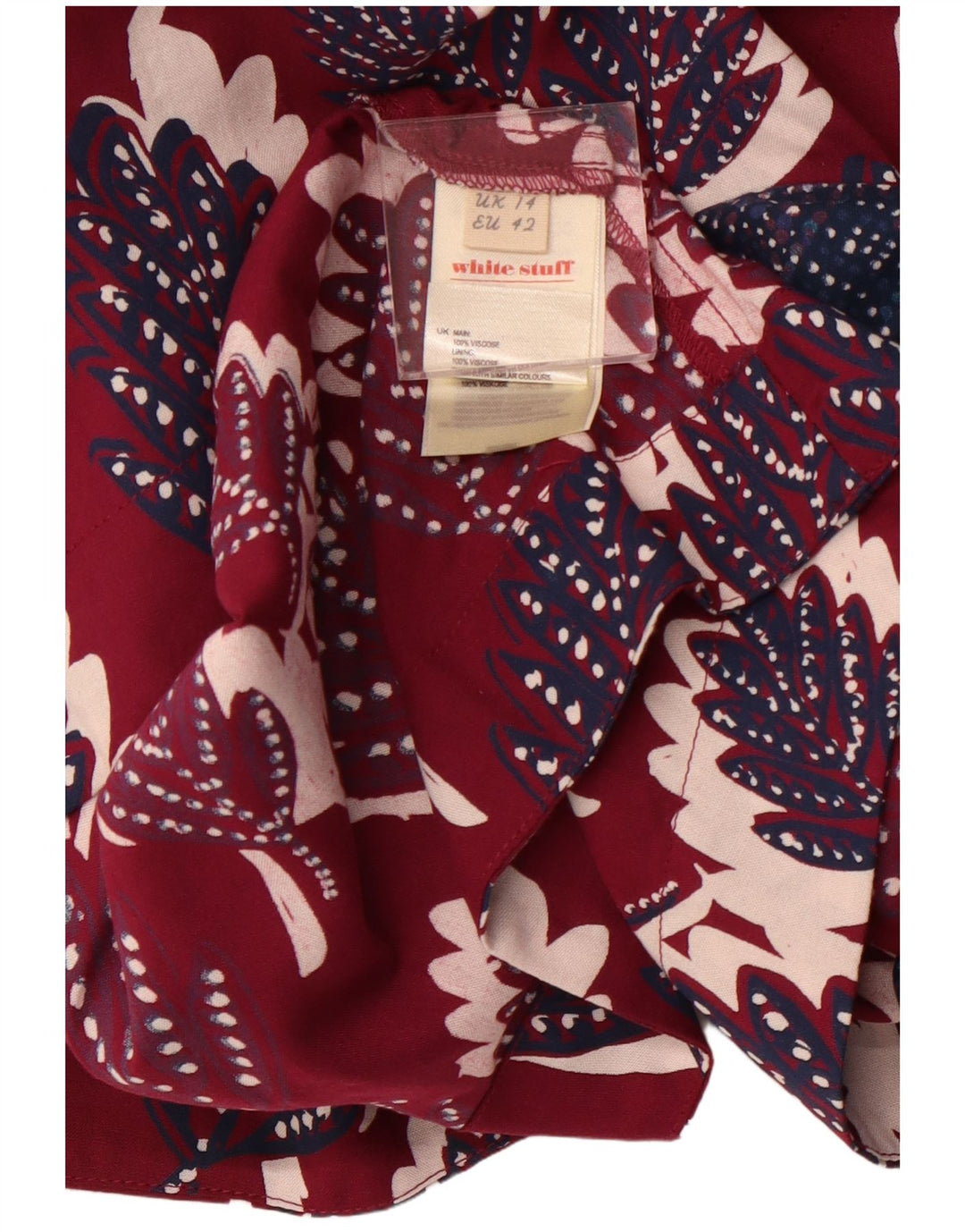 Saia feminina WHITE STUFF UK 14 grande W34 viscose floral rosa