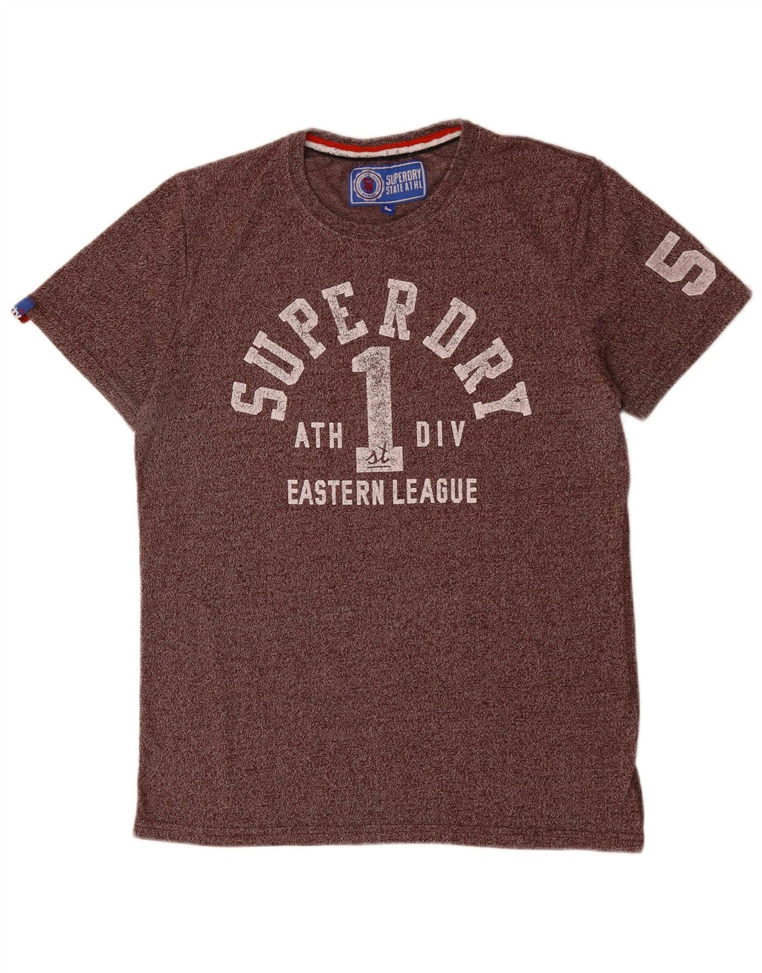 Camiseta masculina gráfica SUPERDRY grande algodão manchado roxo