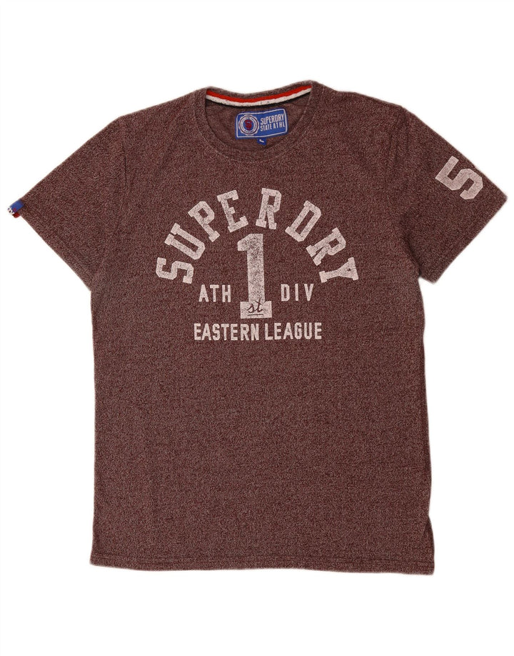 Camiseta masculina gráfica SUPERDRY grande algodão manchado roxo