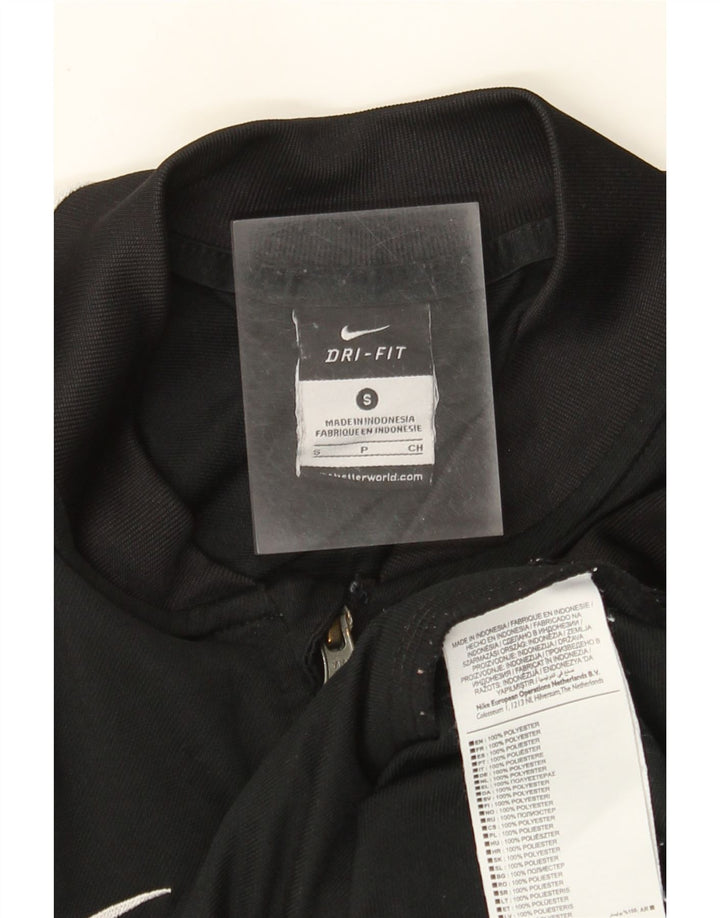 Nike Mens Dri Fit Tracksuit Top Jacket Pequeno Preto Colourblock Poliéster