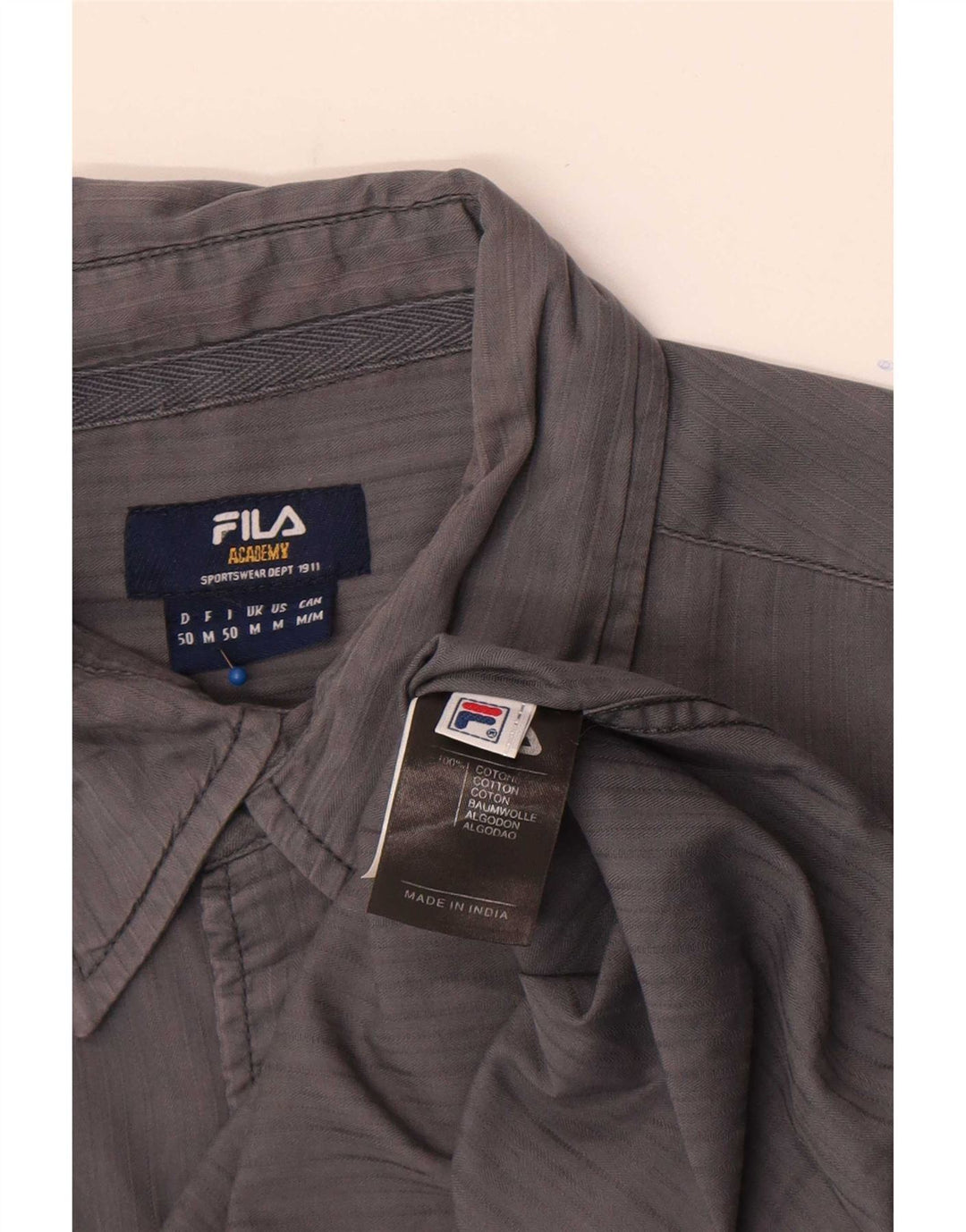 Camisa masculina Fila algodão cinza médio