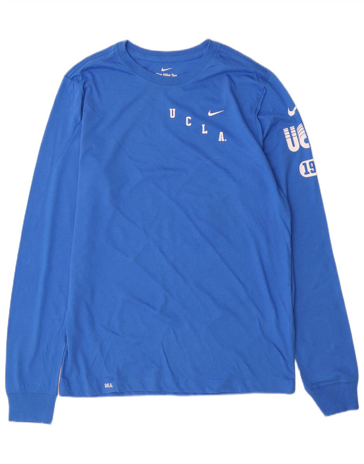 Top gráfico masculino Nike manga comprida algodão azul médio