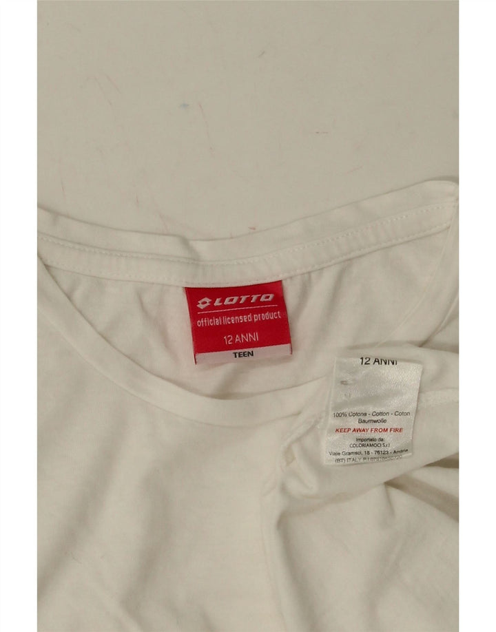 LOTTO Girls T-Shirt Top 11-12 Years White Cotton Vintage Lotto and Second-Hand Lotto from Messina Hembry 