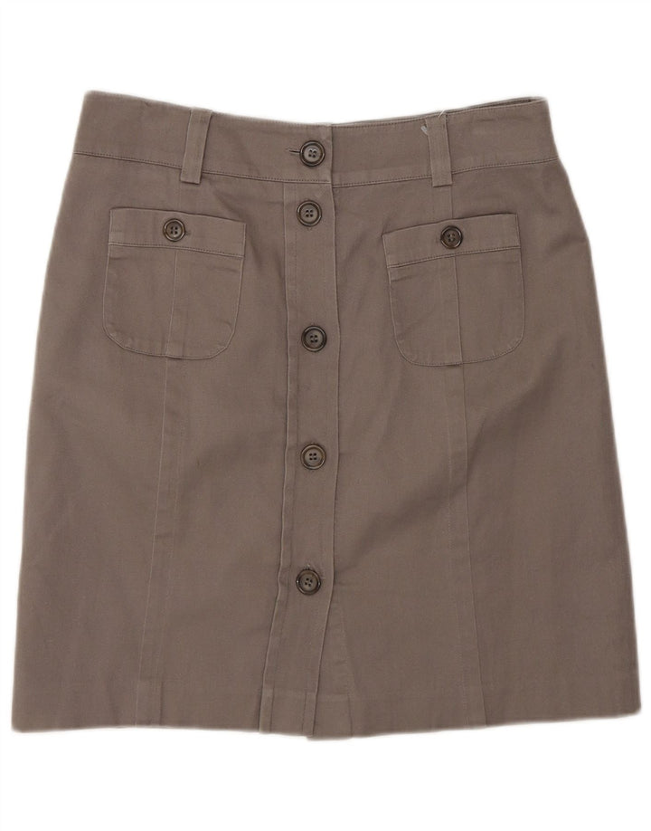 Saia midi regular feminina Oasis EUA 10 grande W30 algodão marrom