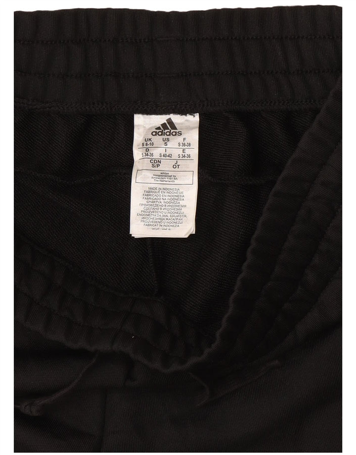 Adidas Mulheres Treino Calças Joggers UK 8/10 Pequeno Preto
