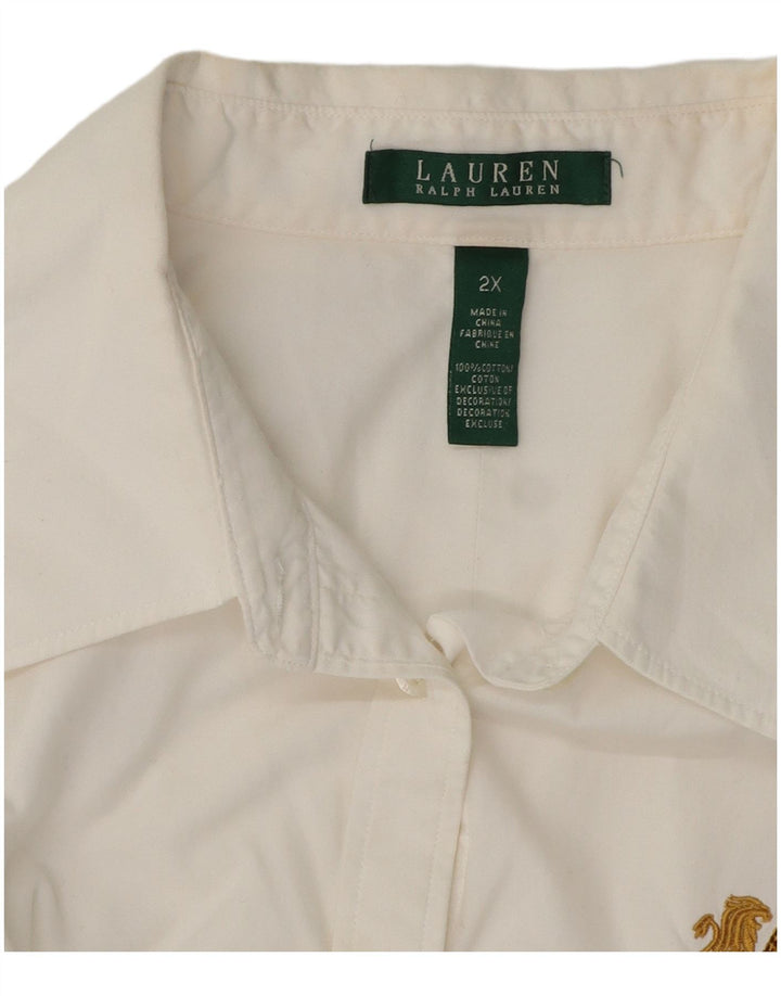 Camisa feminina RALPH LAUREN UK 20 2XL algodão branco