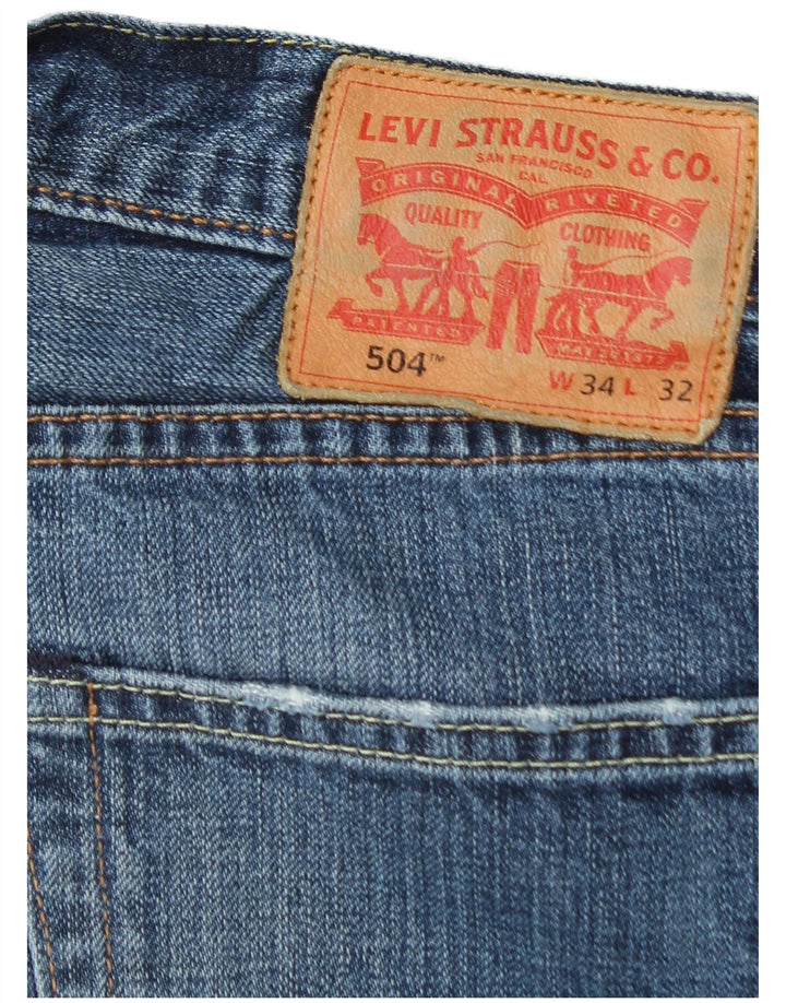 Levi's Masculino 504 Straight Jeans W34 L32 Azul Algodão
