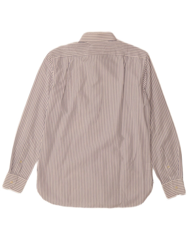 Camisa masculina Boggi Milano sob medida tamanho 40 15 3/4 risca de giz branca média
