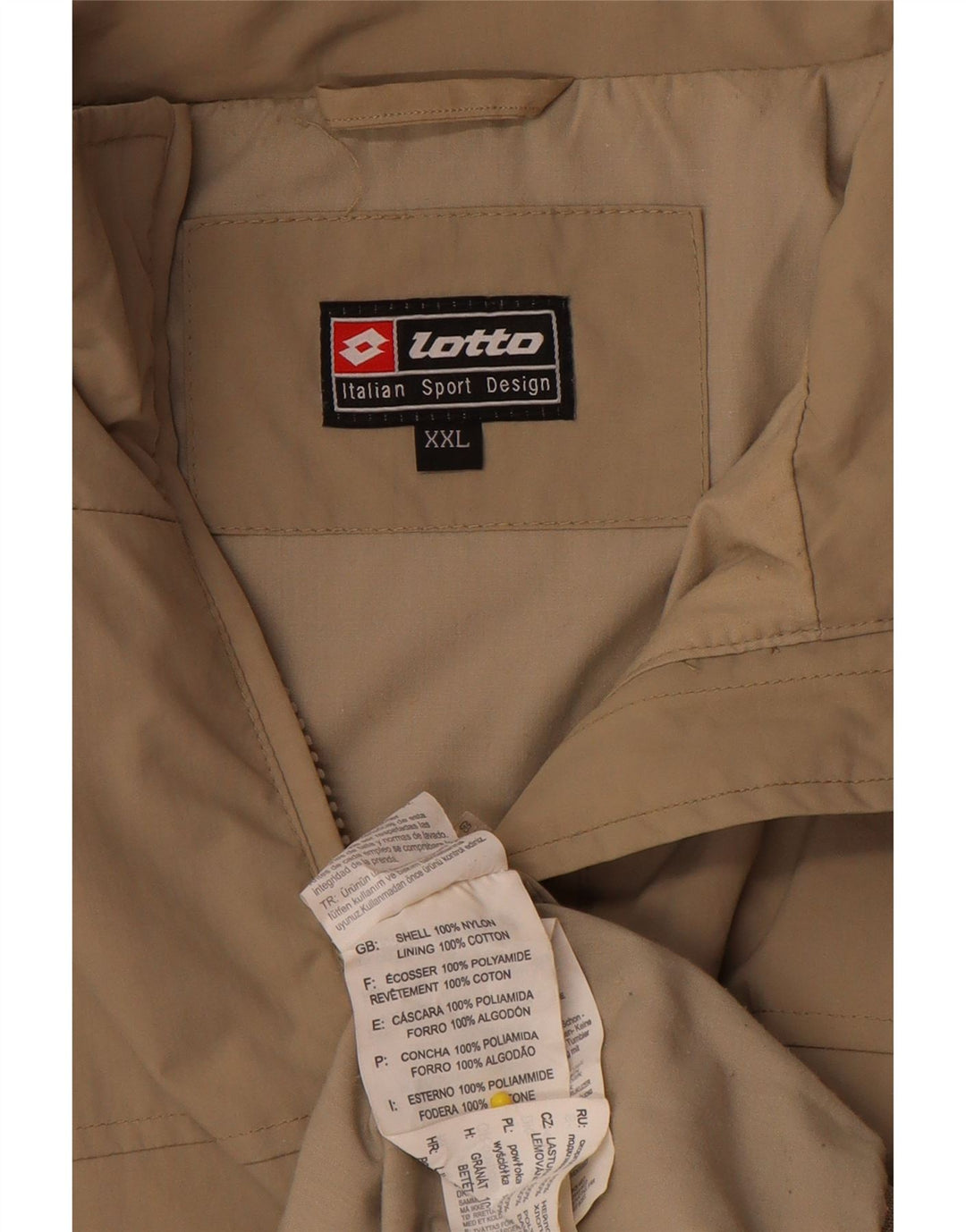 Jaqueta bomber masculina Lotto UK 44 2XL nylon bege
