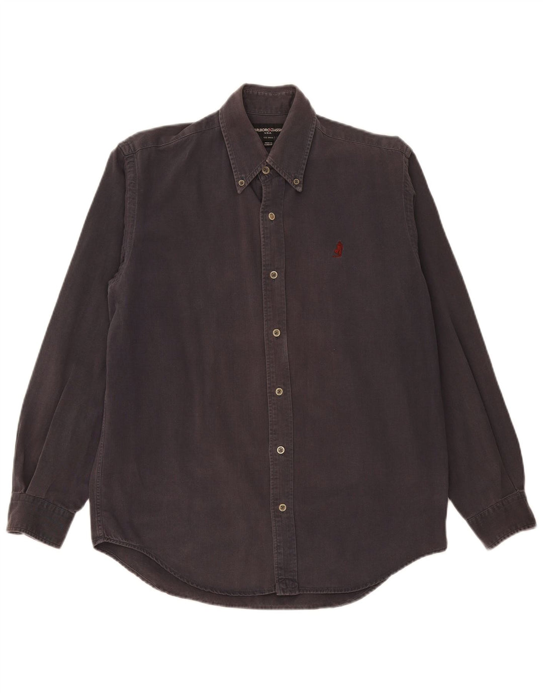 Camisa masculina Marlboro Classics pequena cinza algodão