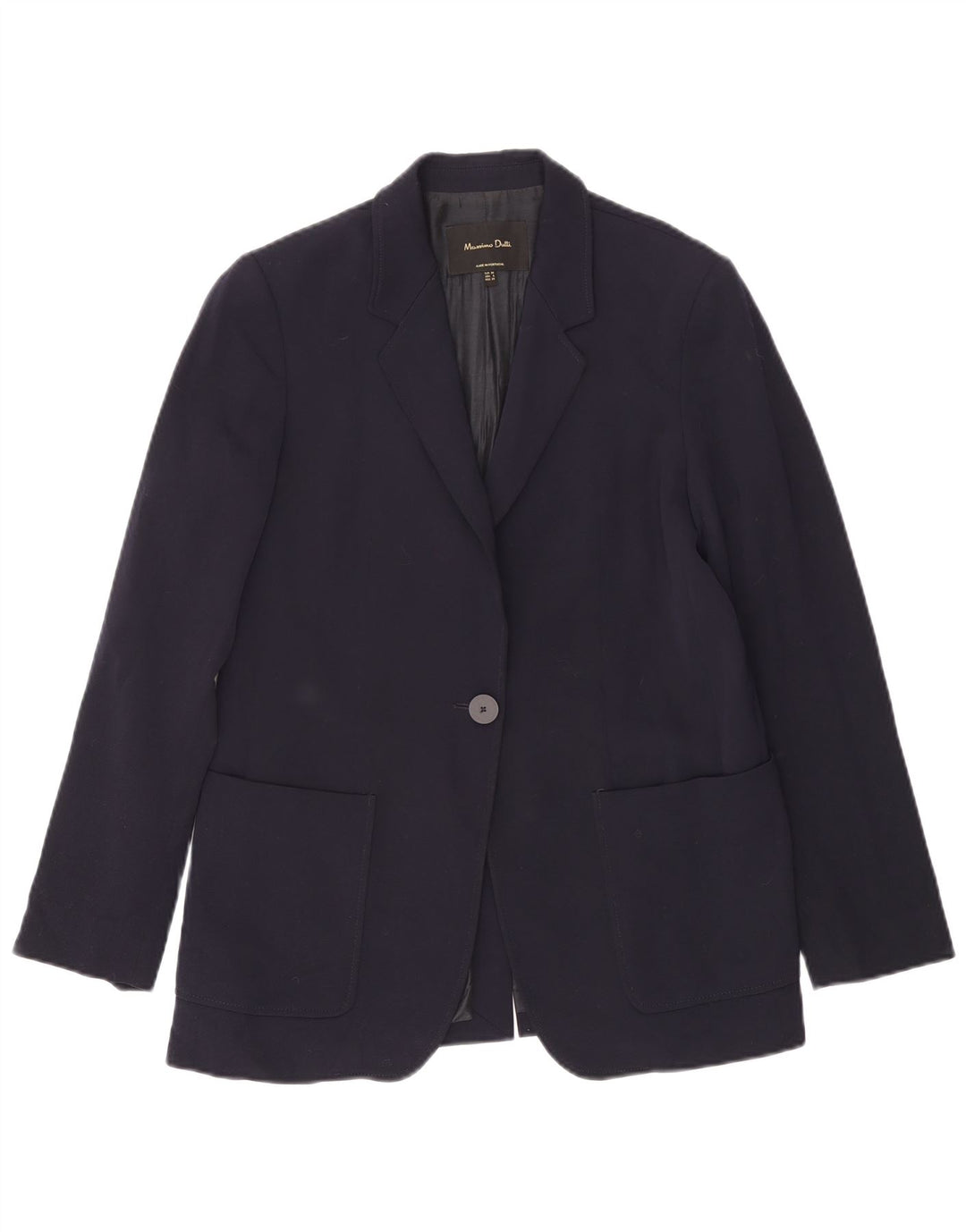 Jaqueta blazer feminina Massimo Dutti com 1 botão UE 38 pequena azul marinho poliéster