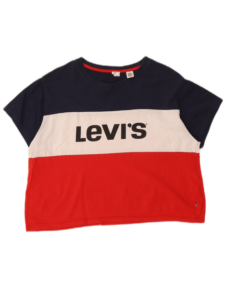 Camiseta feminina estampada LEVI'S Crop UK 10 pequena multicolorida