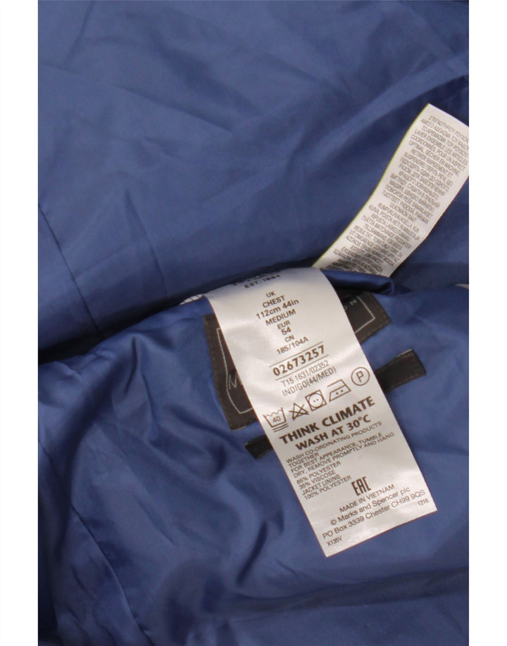 Jaqueta blazer masculina MARKS & SPENCER sob medida Reino Unido 44 2XL azul marinho