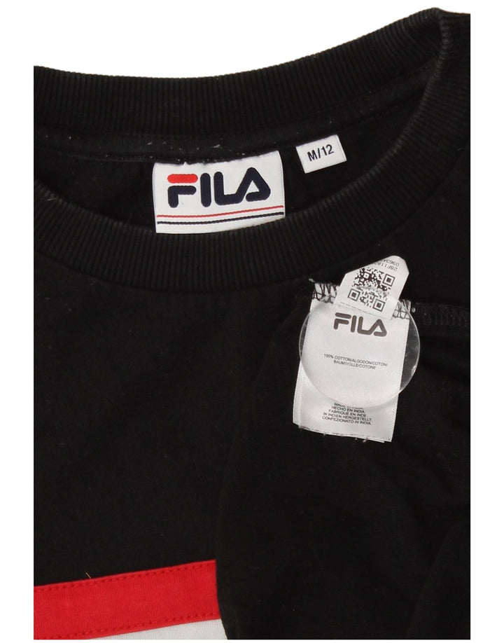 Fila feminino gráfico moletom jumper UK 12 médio preto colorblock