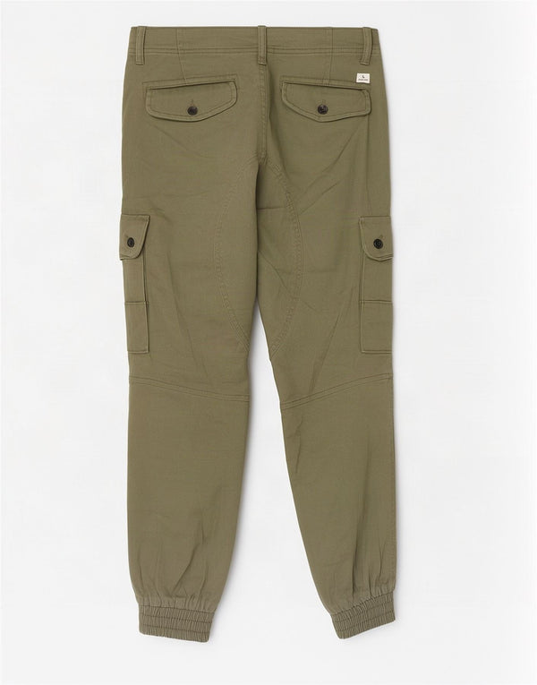 Calça cargo masculina Jack & Jones Paul Tapered Joggers W30 L26 algodão cáqui