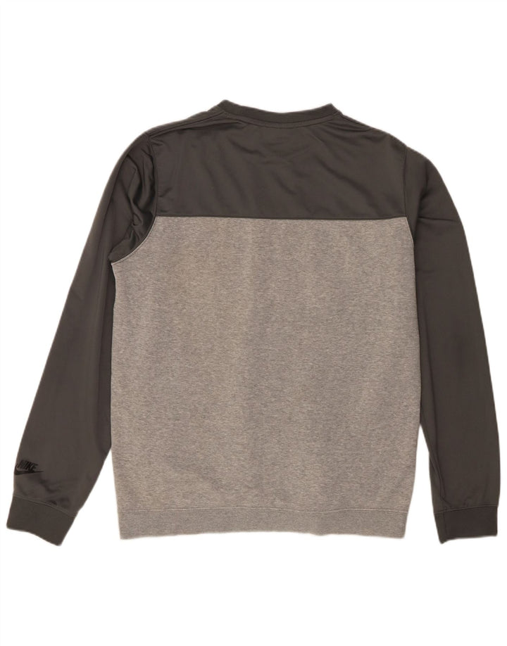 Moletom gráfico masculino Nike Jumper cinza médio algodão colorblock