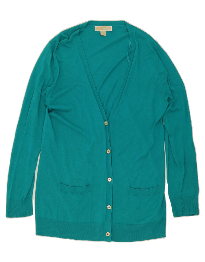 MICHAEL KORS Womens Cardigan Sweater UK 18 XL Turquoise Cotton Vintage Michael Kors and Second-Hand Michael Kors from Messina Hembry 
