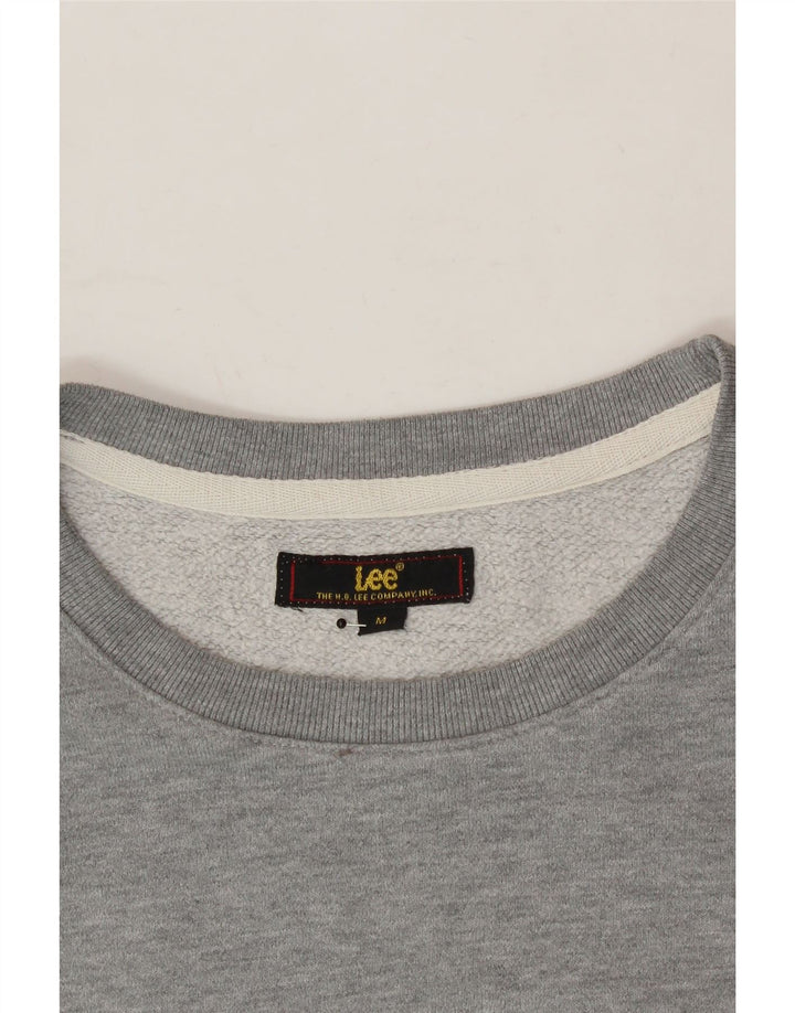 LEE Womens Graphic Sweatshirt Jumper UK 14 Medium Grey Cotton Vintage Lee and Second-Hand Lee from Messina Hembry 
