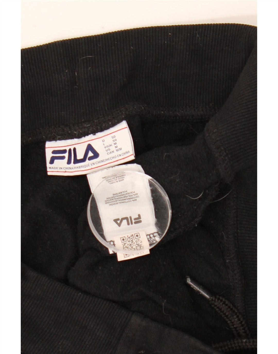 Calça de treino masculina Fila Graphic Joggers médio algodão preto