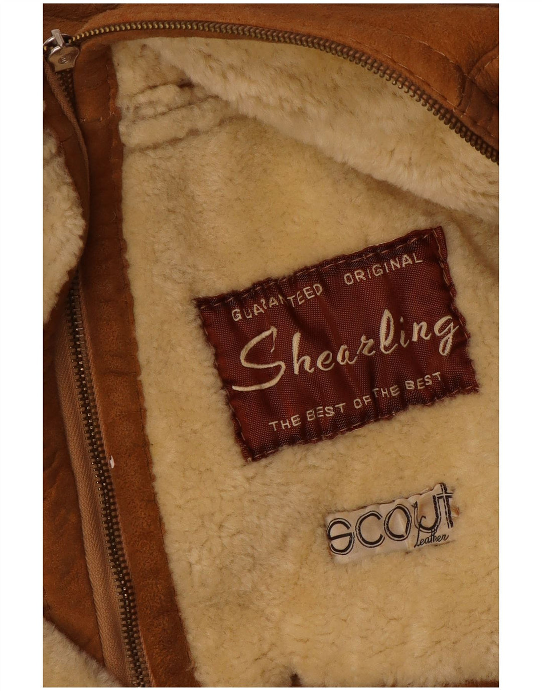Jaqueta masculina vintage de shearling UK 36 Shearling bege pequeno