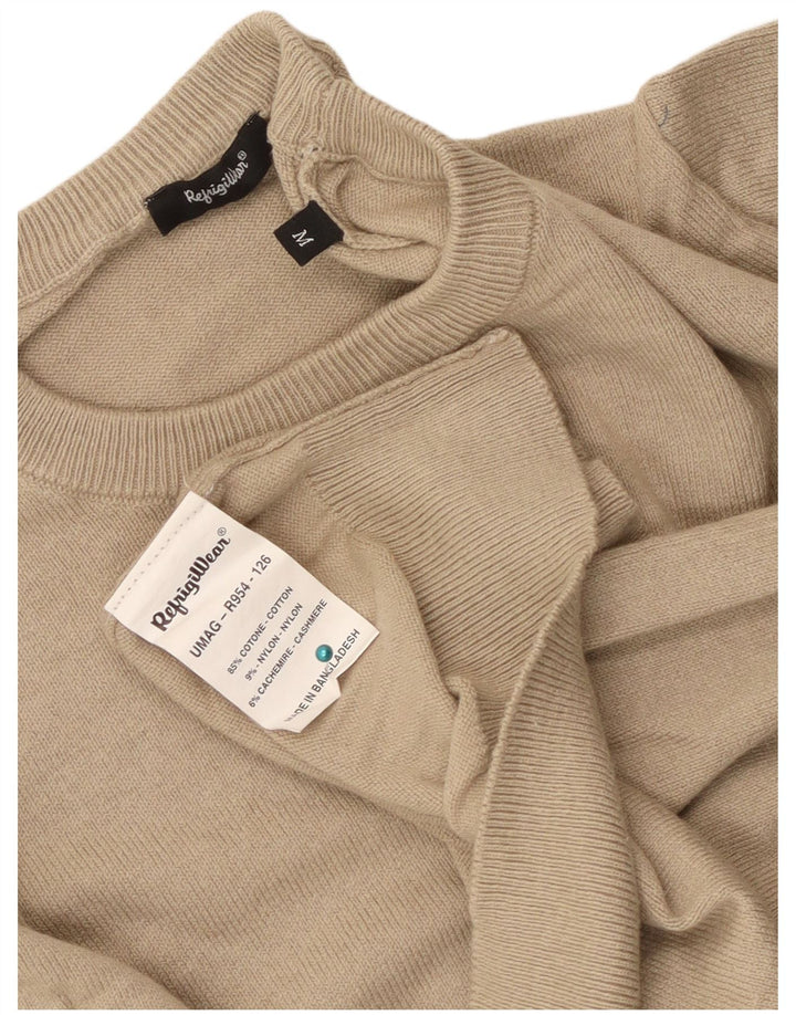 Suéter masculino Refrigiwear com gola redonda e algodão bege médio