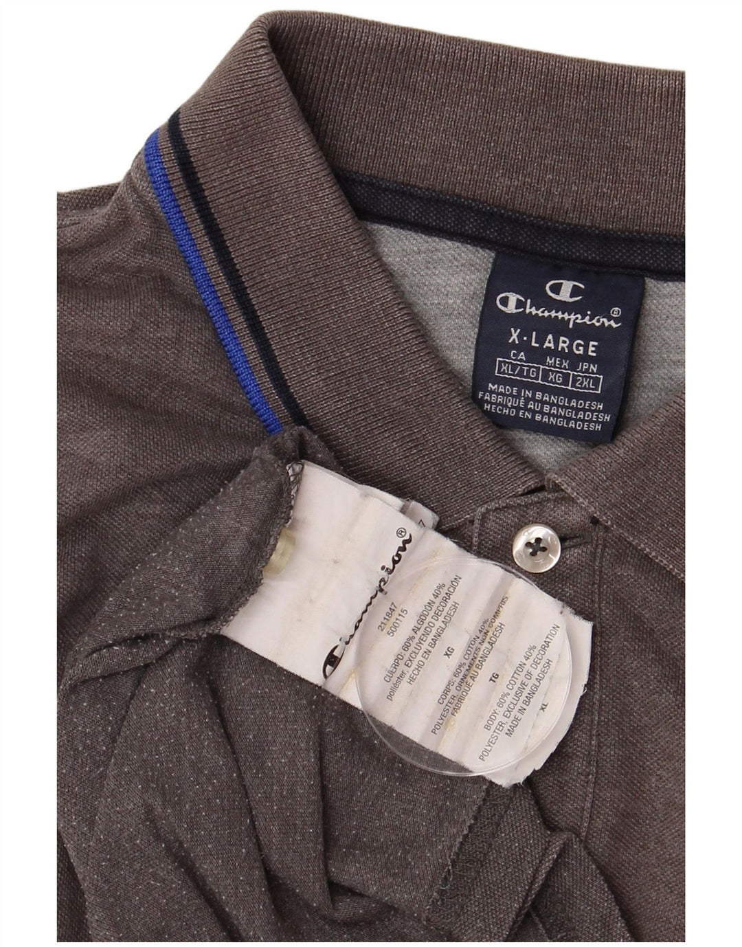 Camisa polo masculina CHAMPION XL cinza algodão