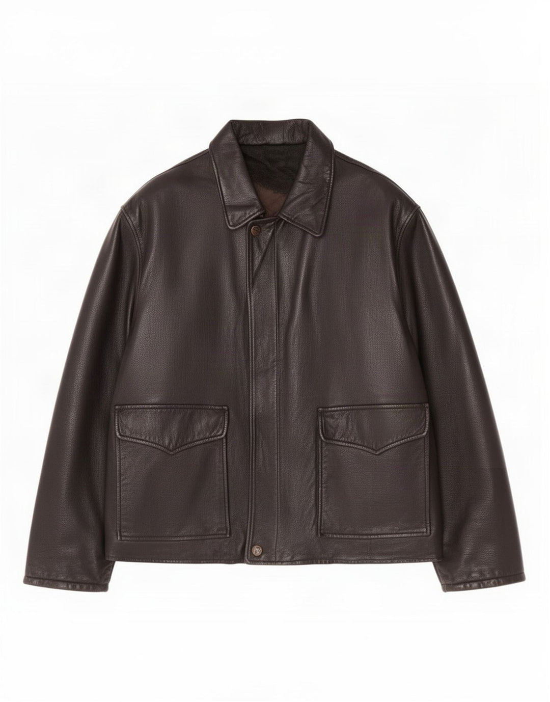 Jaqueta de couro masculina vintage UK 42 XL preta