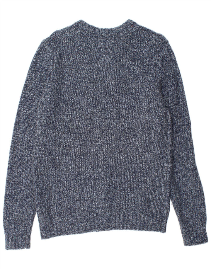 Suéter masculino Fat Face com gola redonda e lã manchada azul marinho