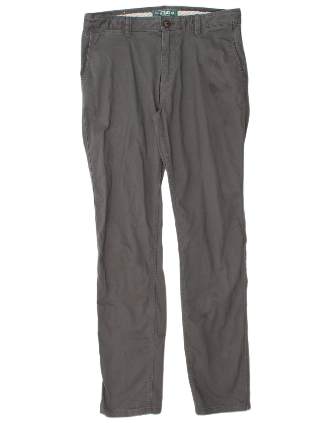 Calça Chino Slim Masculina FAT FACE W30 L32 Algodão Cinza