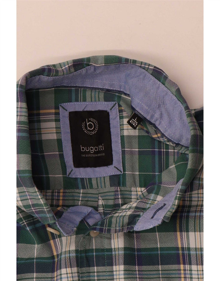 Camisa masculina Bugatti tamanho 41/42 xadrez verde grande