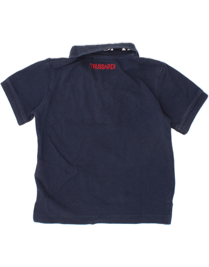 TRUSSARDI JUNIOR Baby Boys Polo Shirt 18-24 Months Navy Blue Cotton Vintage Trussardi Junior and Second-Hand Trussardi Junior from Messina Hembry 