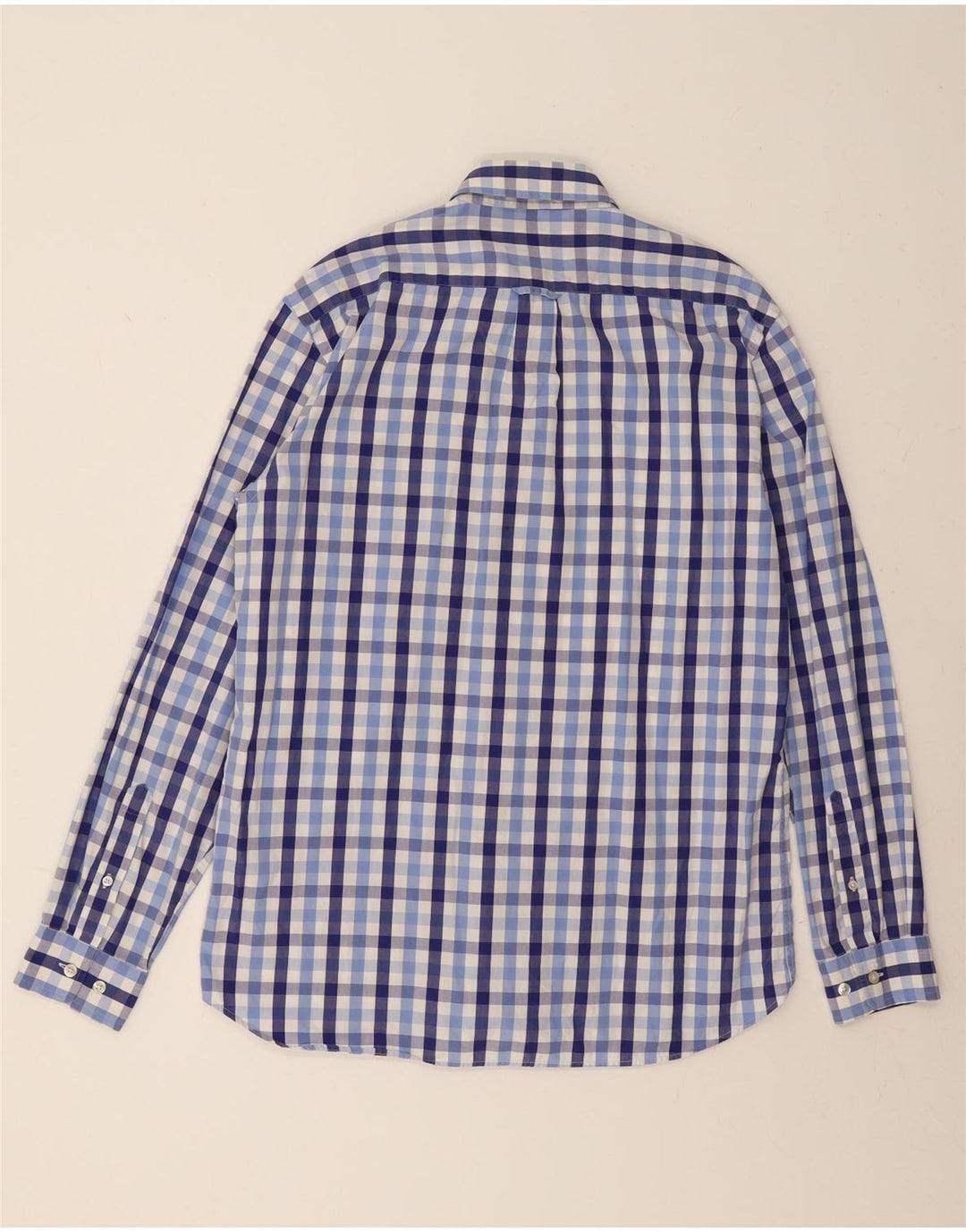 GANT Mens Regular Fit Shirt Medium Blue Check Cotton Vintage Gant and Second-Hand Gant from Messina Hembry 